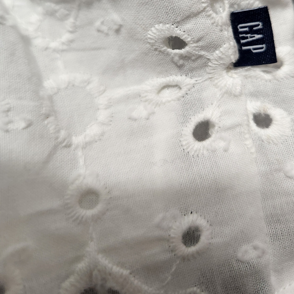 GAP White Eyelet Casual Kids Dress (Size L/10-12) - Picture 7 of 8